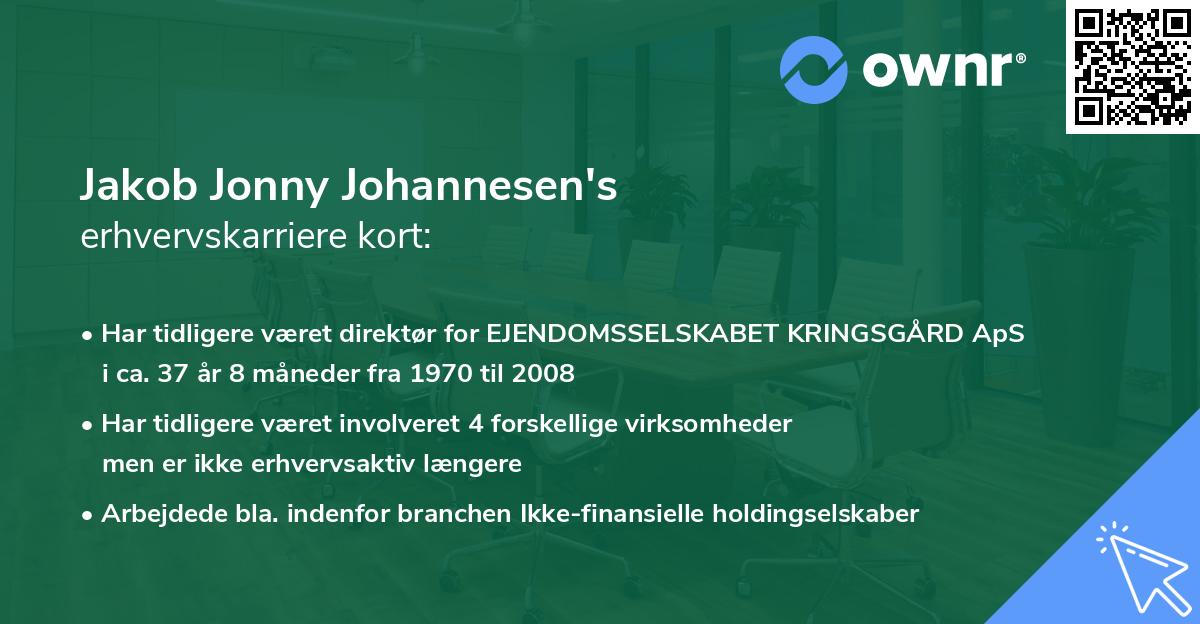 Jakob Jonny Johannesen's erhvervskarriere kort