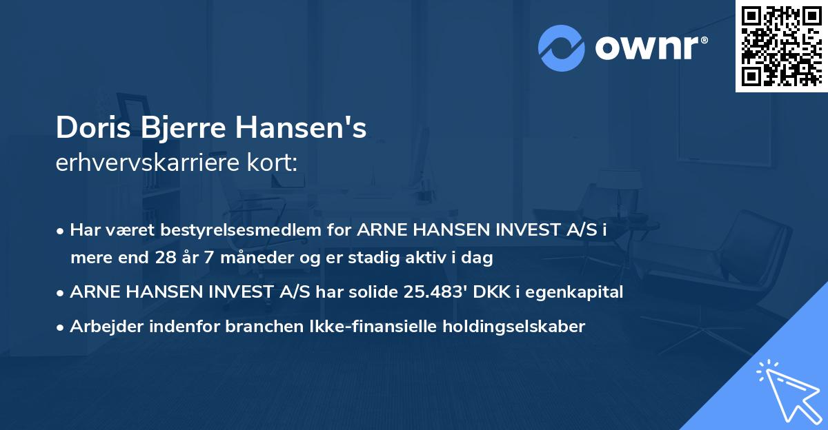 Doris Bjerre Hansen's erhvervskarriere kort