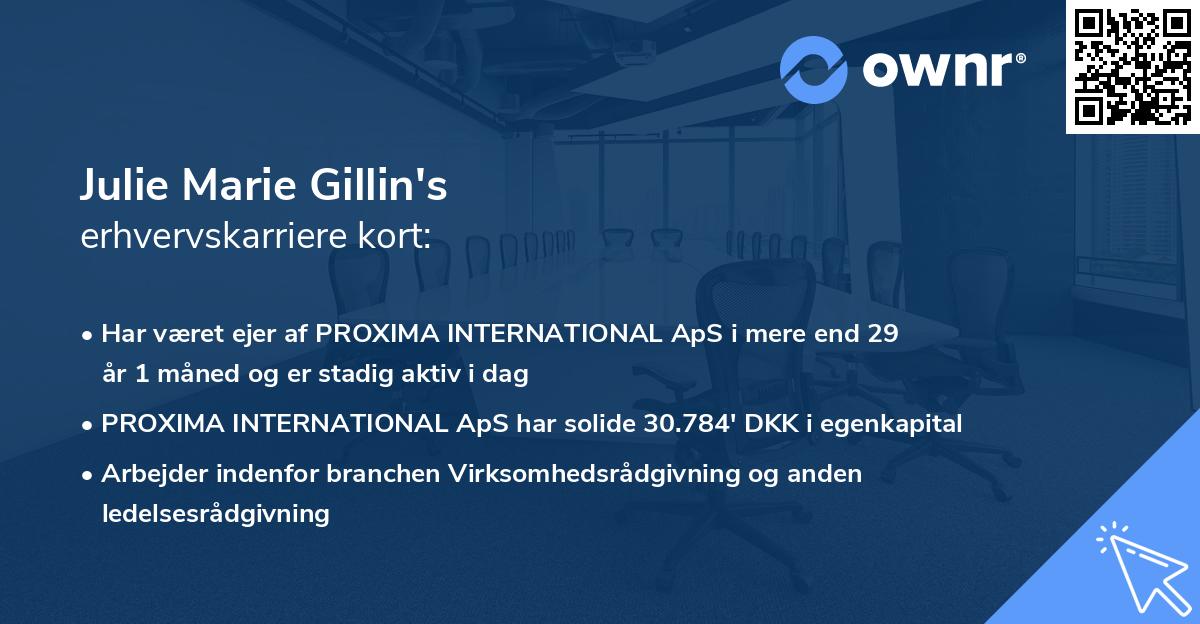 Julie Marie Gillin's erhvervskarriere kort