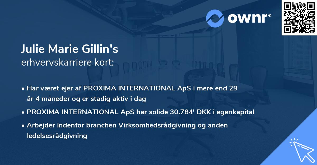 Julie Marie Gillin's erhvervskarriere kort