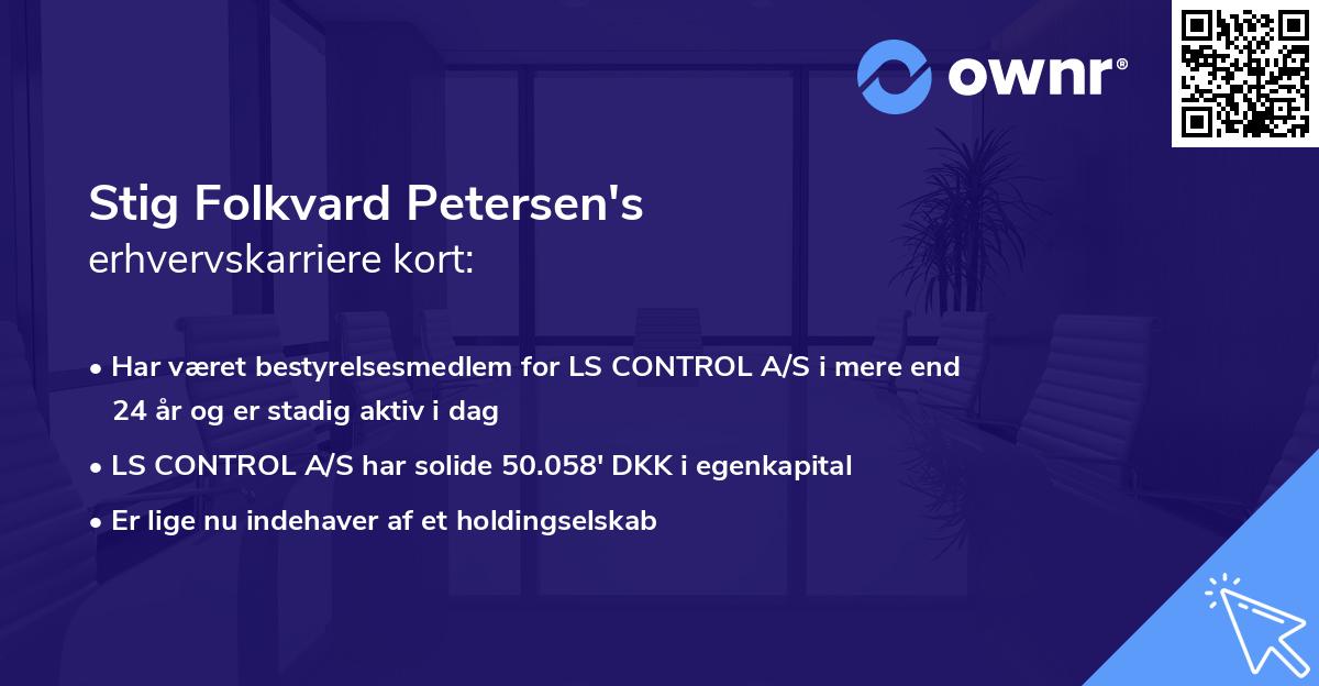 Stig Folkvard Petersen's erhvervskarriere kort