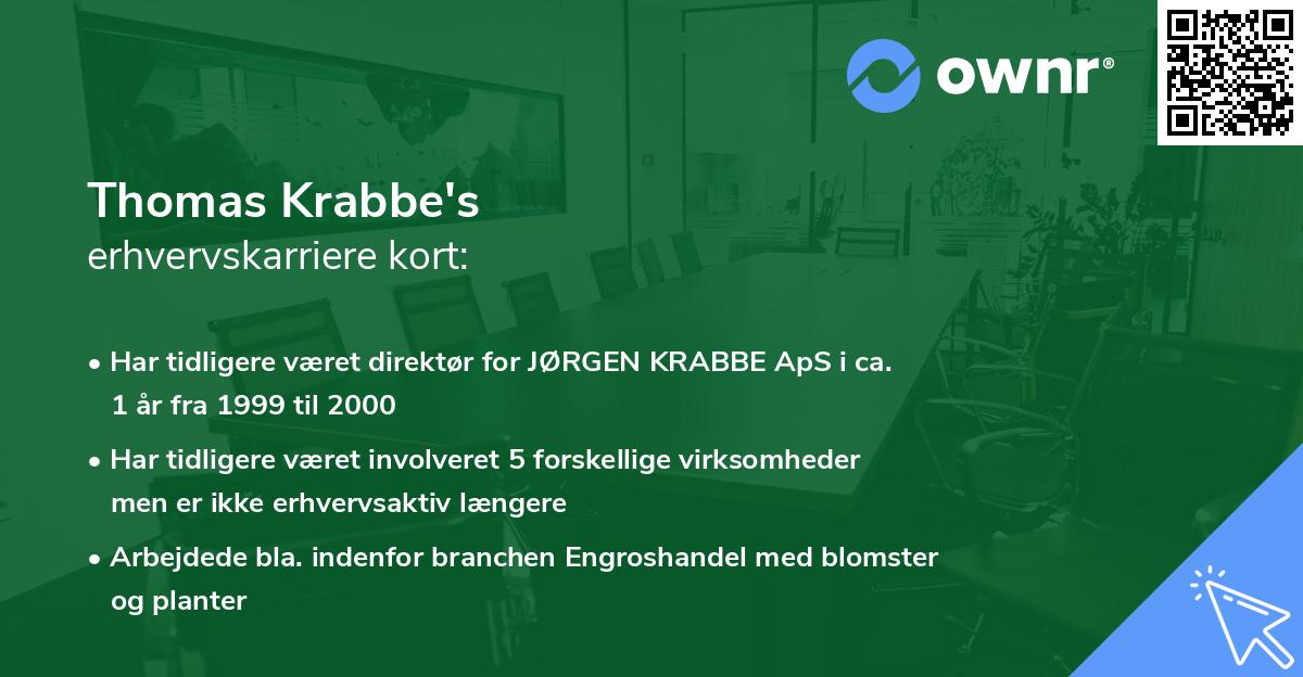 Thomas Krabbe's erhvervskarriere kort