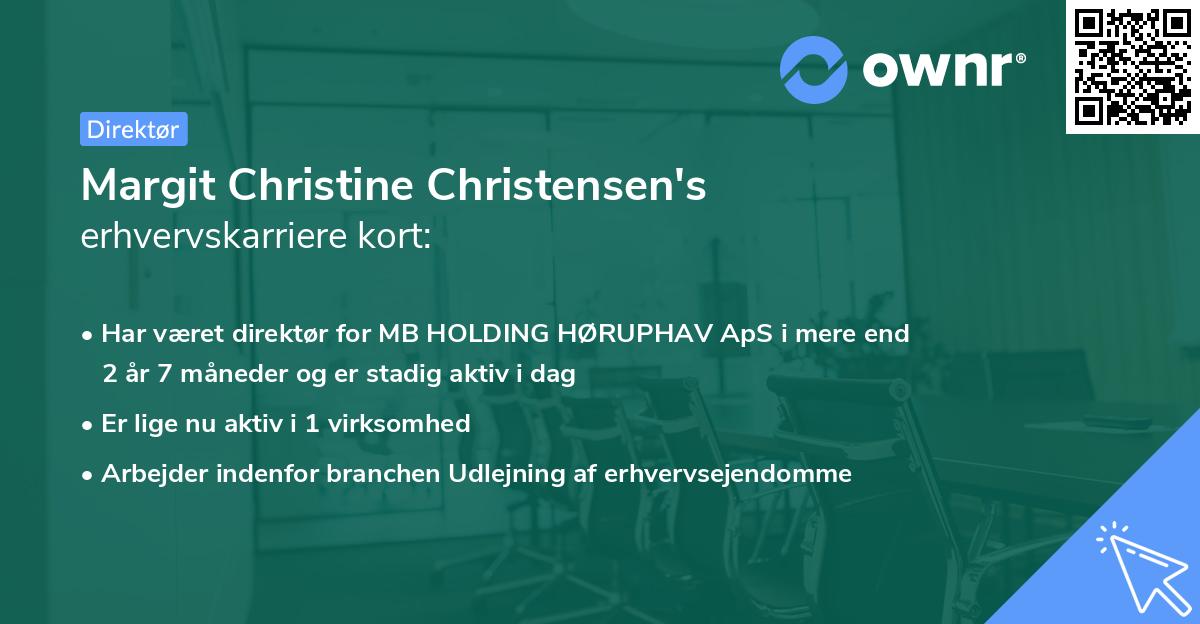 Margit Christine Christensen's erhvervskarriere kort