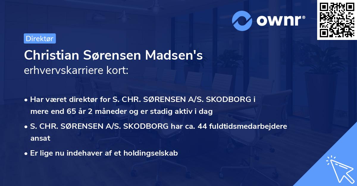 Christian Sørensen Madsen's erhvervskarriere kort