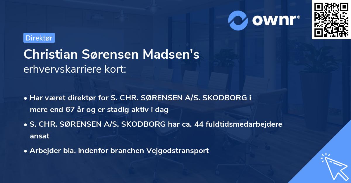 Christian Sørensen Madsen's erhvervskarriere kort