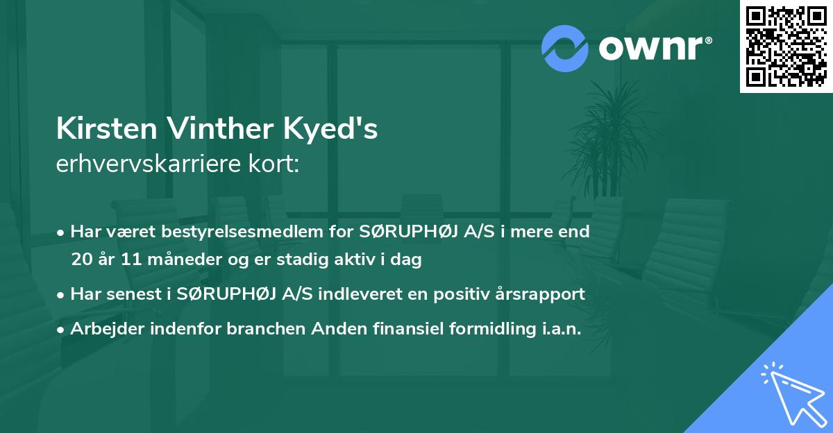 Kirsten Vinther Kyed's erhvervskarriere kort