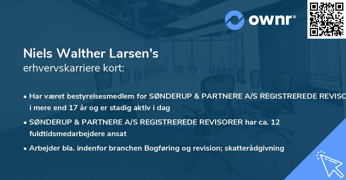 Niels Walther Larsen's erhvervskarriere kort