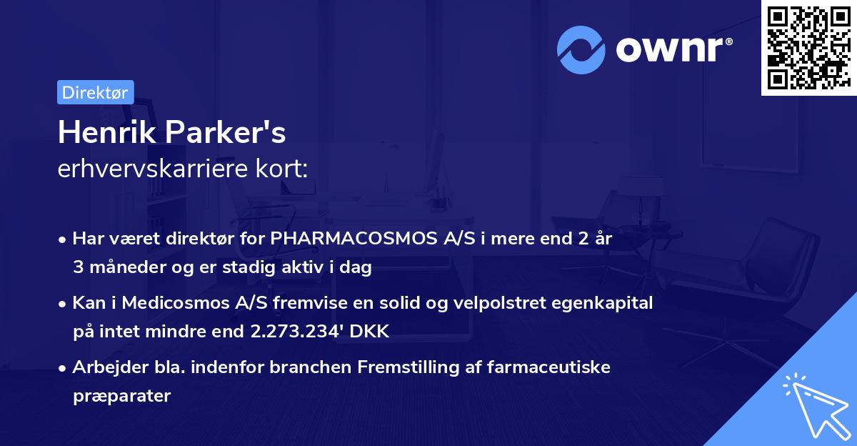 Henrik Parker's erhvervskarriere kort