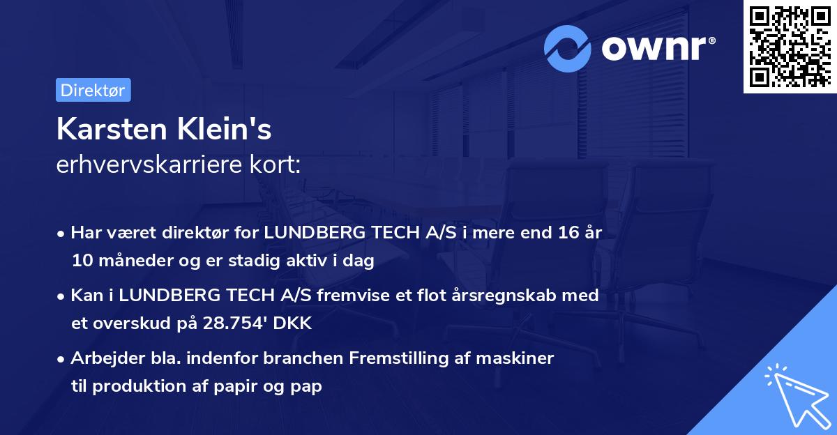 Karsten Klein's erhvervskarriere kort