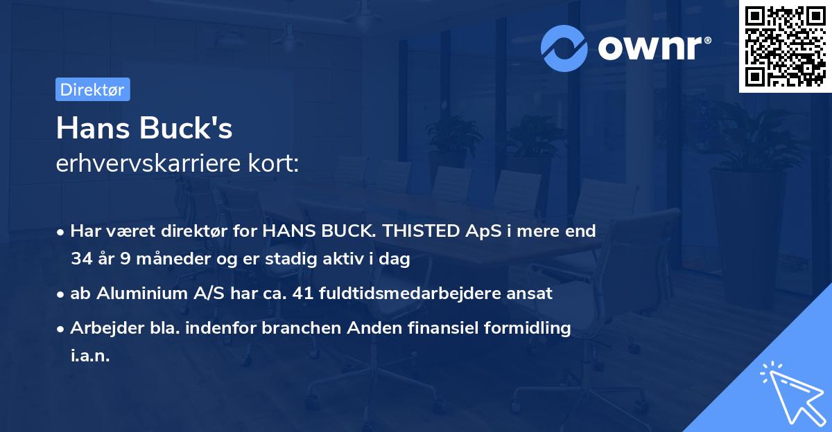 Hans Buck's erhvervskarriere kort