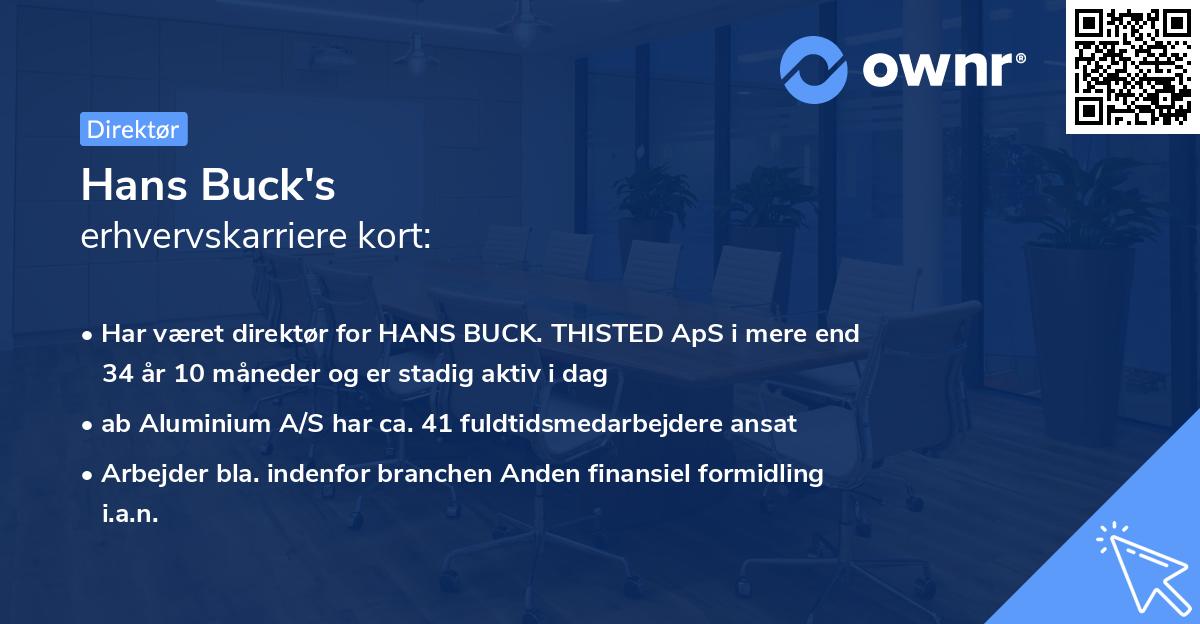 Hans Buck's erhvervskarriere kort