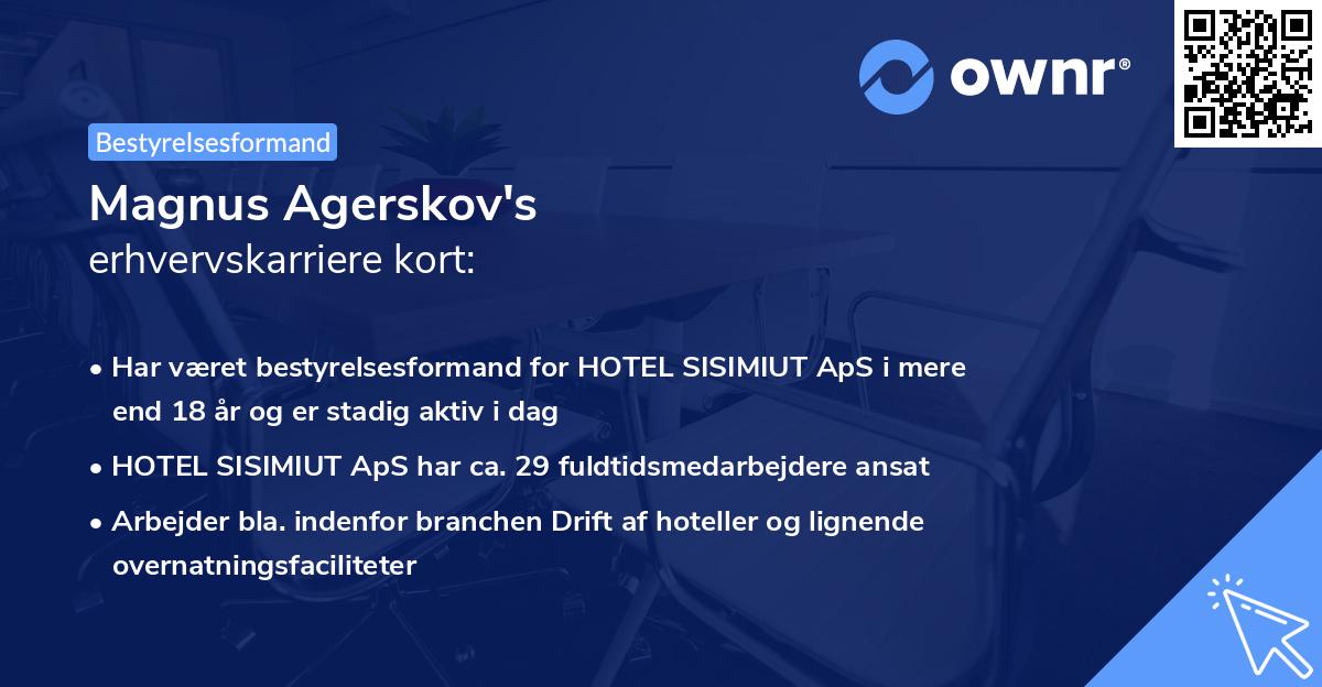Magnus Agerskov's erhvervskarriere kort