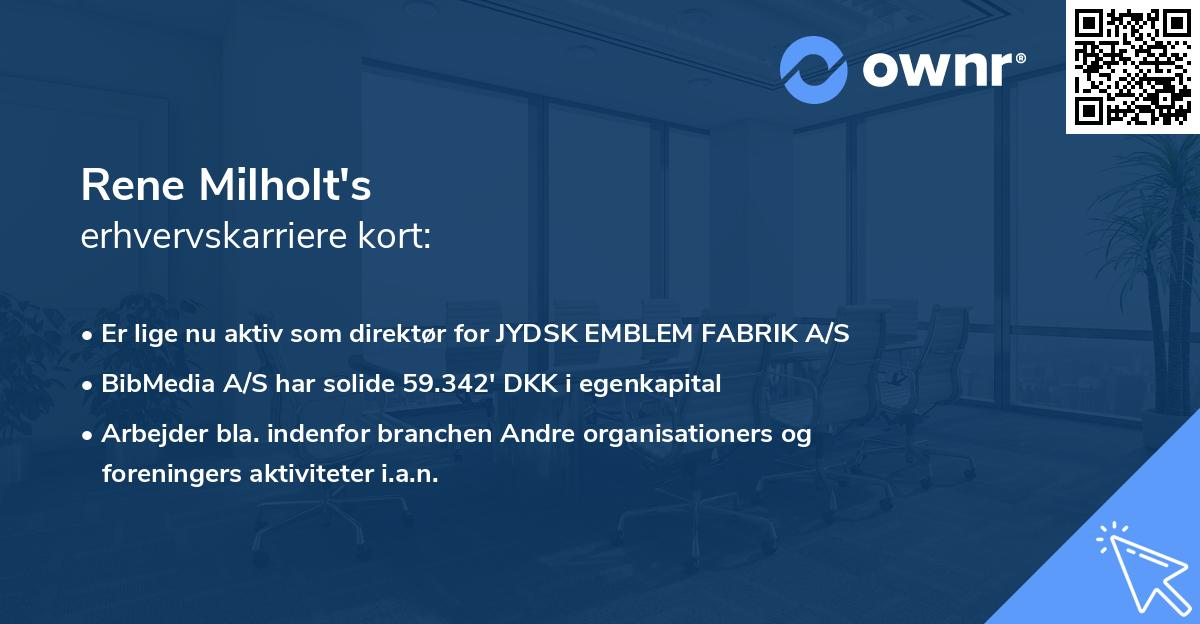 Rene Milholt's erhvervskarriere kort
