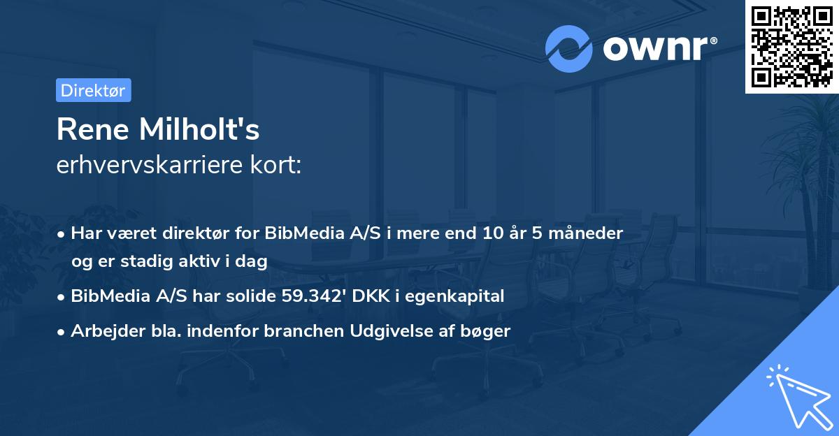 Rene Milholt's erhvervskarriere kort