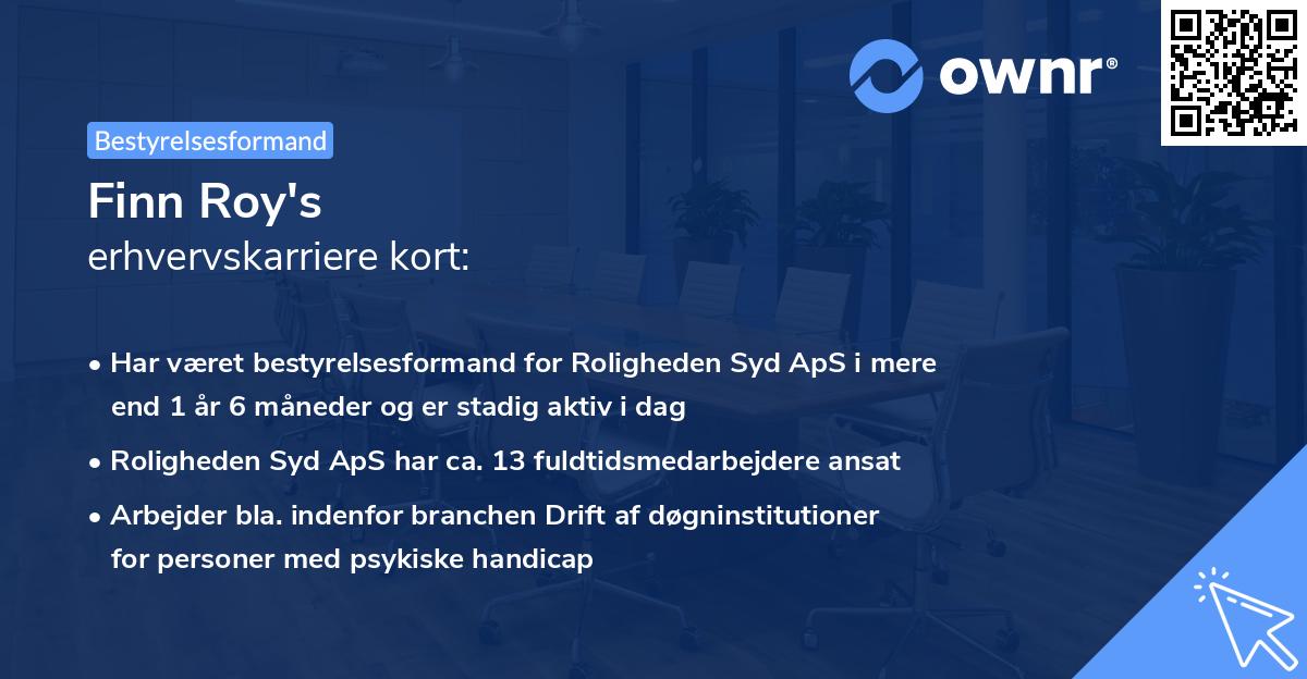 Finn Roy's erhvervskarriere kort