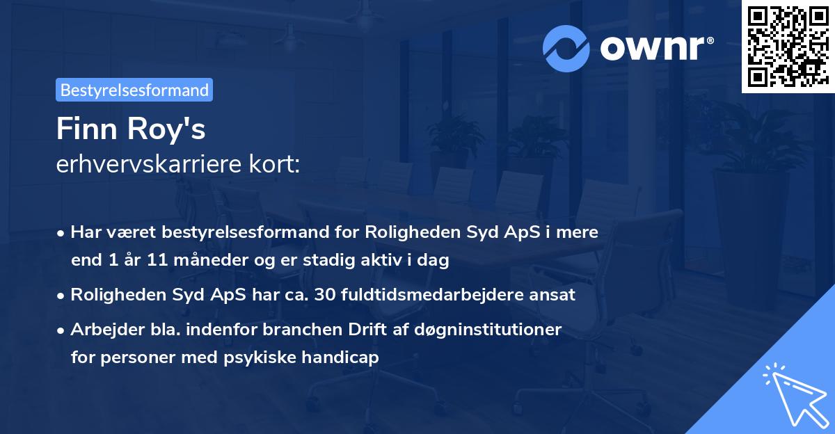 Finn Roy's erhvervskarriere kort