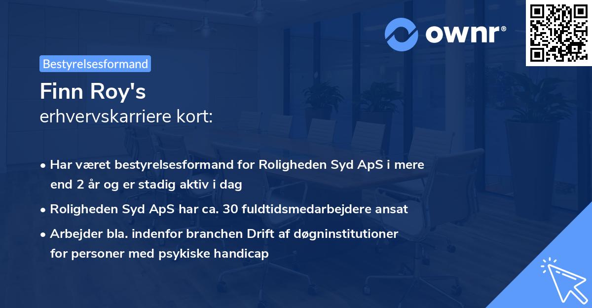 Finn Roy's erhvervskarriere kort