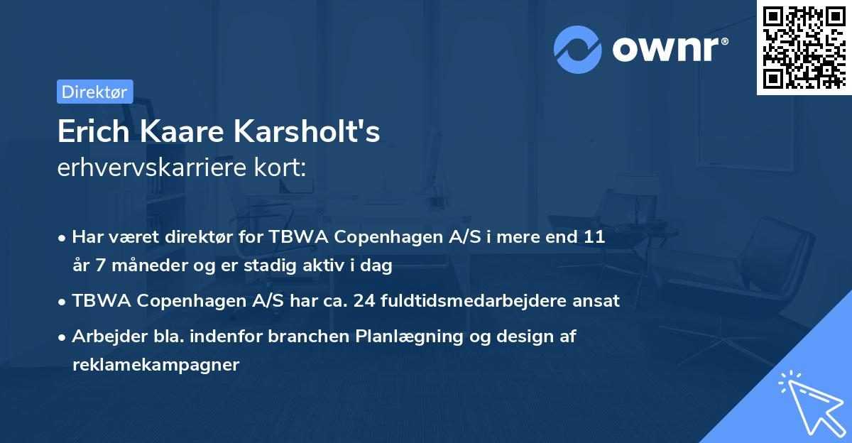 Erich Kaare Karsholt's erhvervskarriere kort