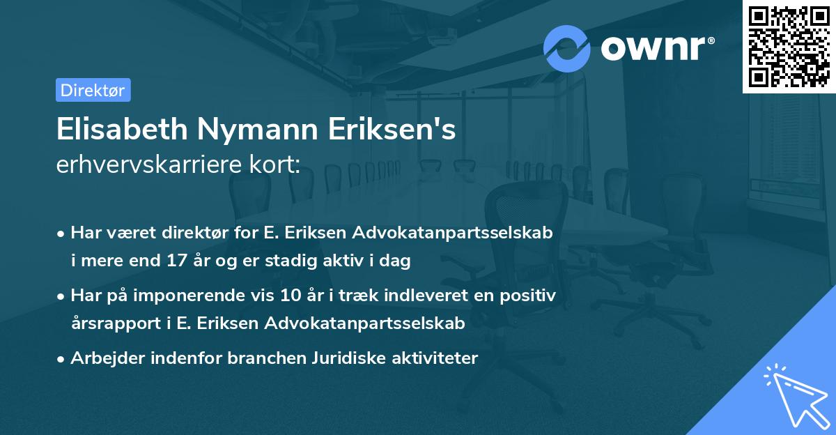 Elisabeth Nymann Eriksen's erhvervskarriere kort