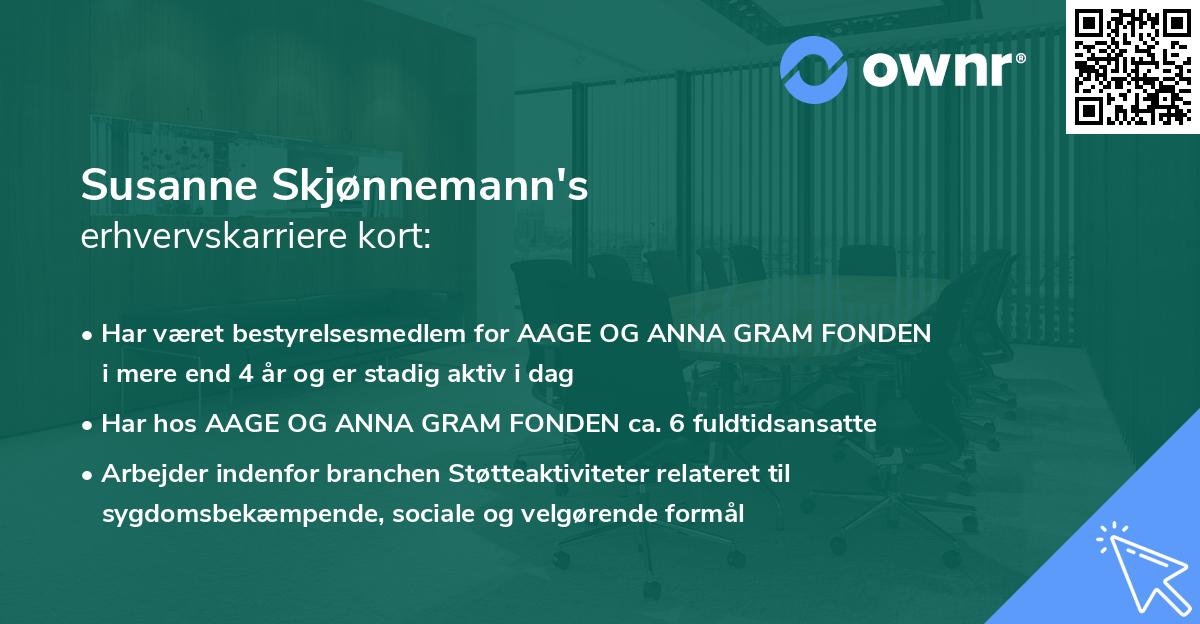 Susanne Skjønnemann's erhvervskarriere kort