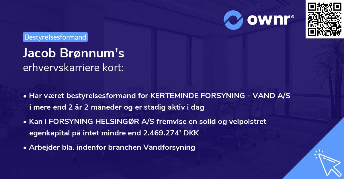 Jacob Brønnum's erhvervskarriere kort