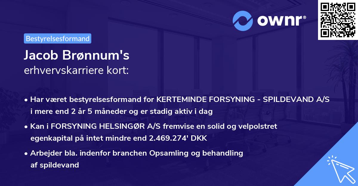 Jacob Brønnum's erhvervskarriere kort
