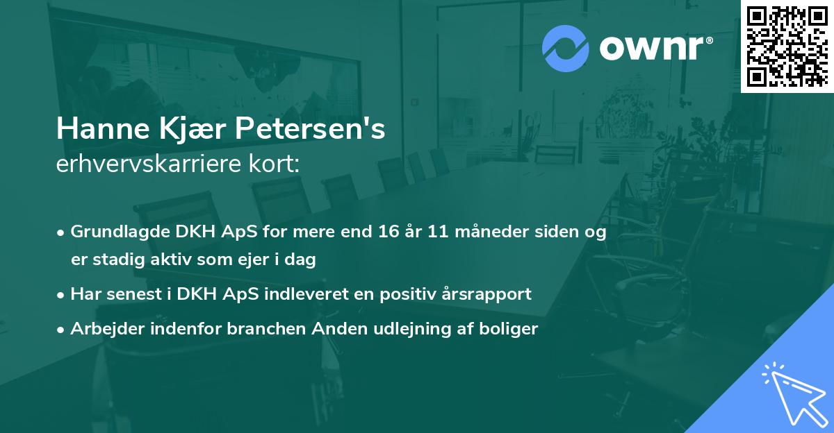 Hanne Kjær Petersen's erhvervskarriere kort