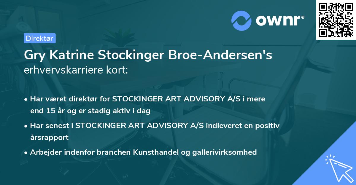Gry Katrine Stockinger Broe-Andersen's erhvervskarriere kort