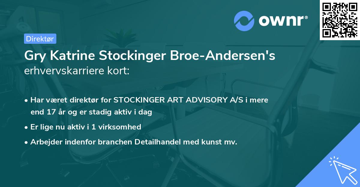 Gry Katrine Stockinger Broe-Andersen's erhvervskarriere kort