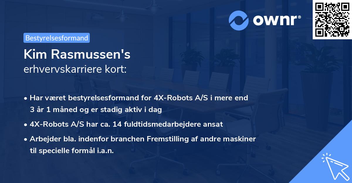 Kim Rasmussen's erhvervskarriere kort