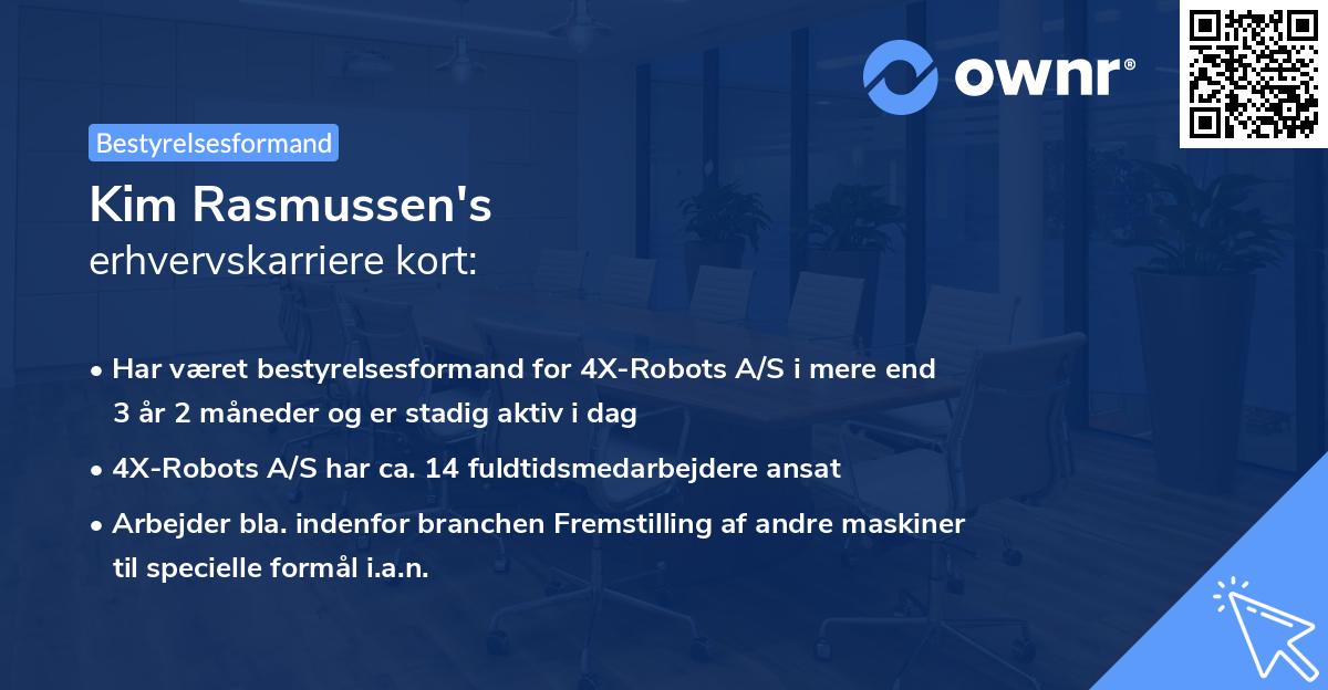 Kim Rasmussen's erhvervskarriere kort