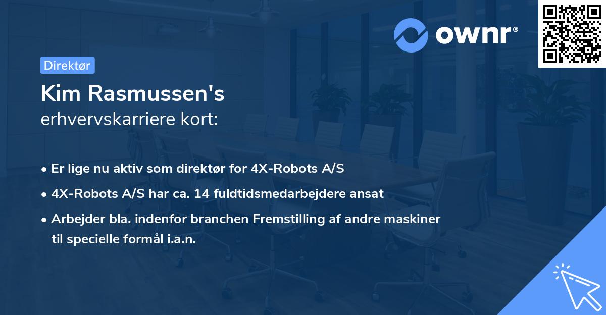 Kim Rasmussen's erhvervskarriere kort