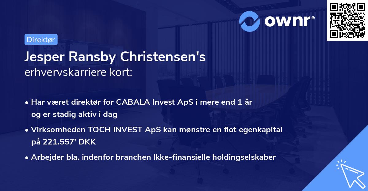 Jesper Ransby Christensen's erhvervskarriere kort