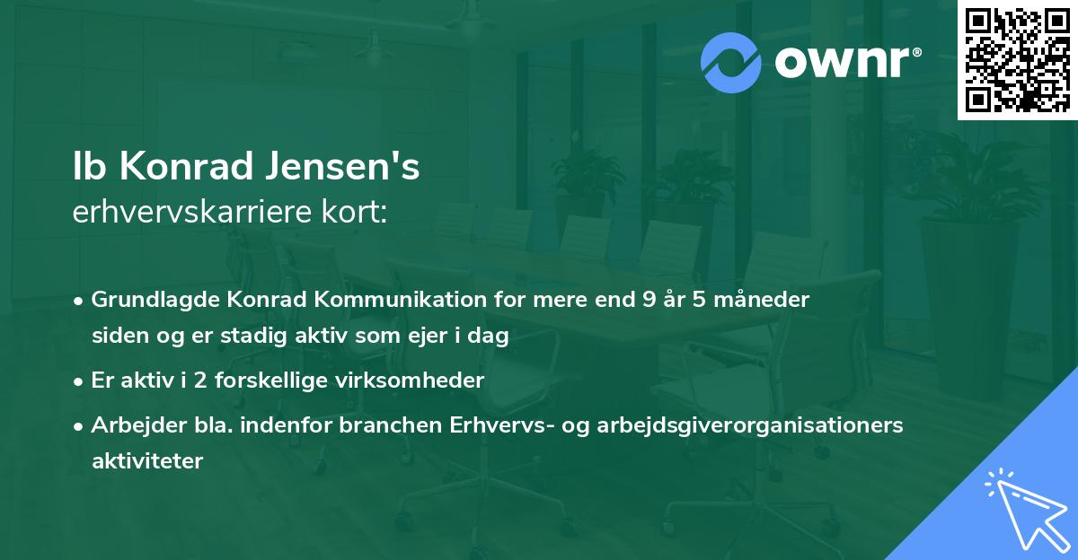 Ib Konrad Jensen's erhvervskarriere kort