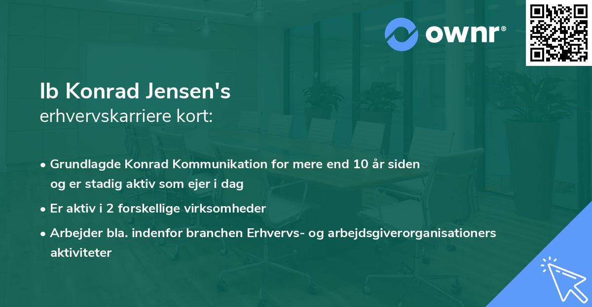 Ib Konrad Jensen's erhvervskarriere kort