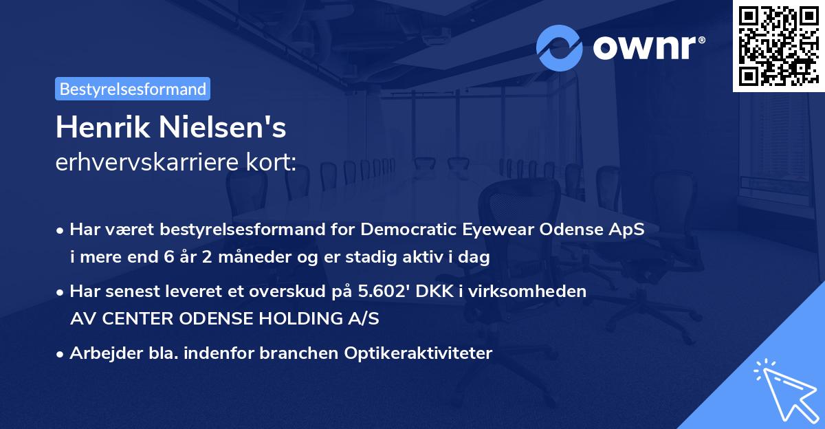 Henrik Nielsen's erhvervskarriere kort