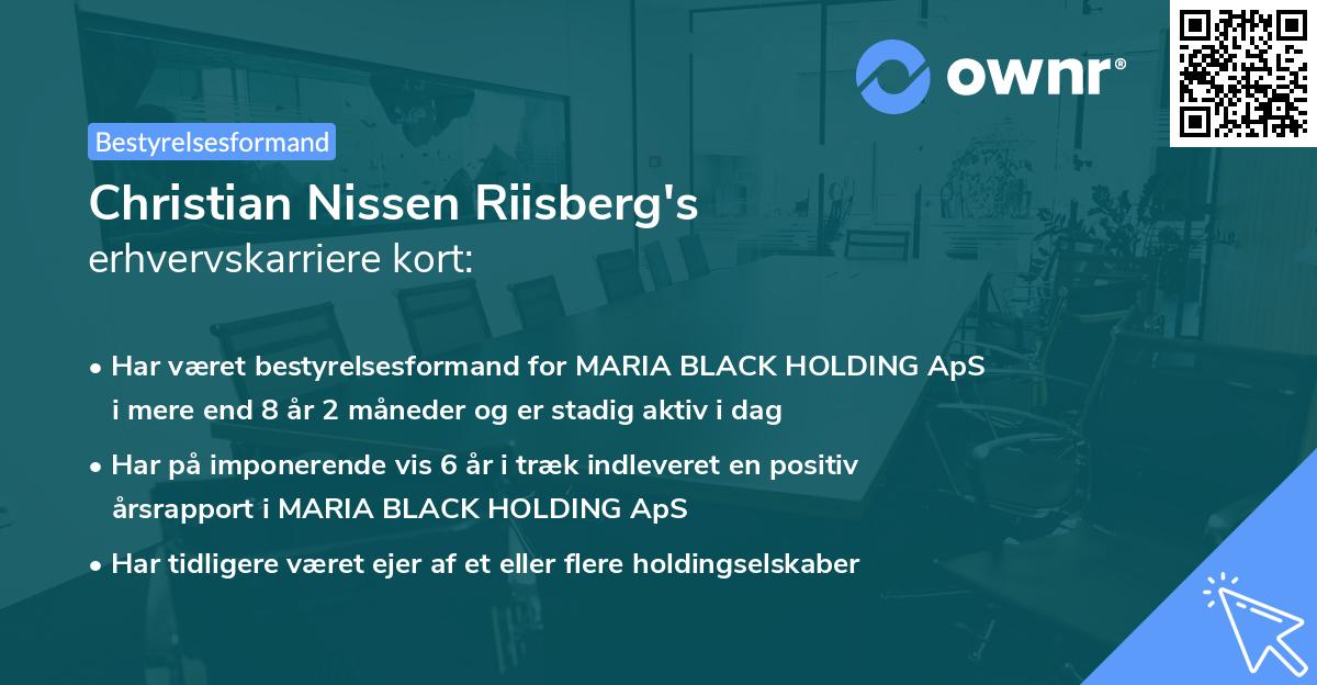 Christian Nissen Riisberg's erhvervskarriere kort
