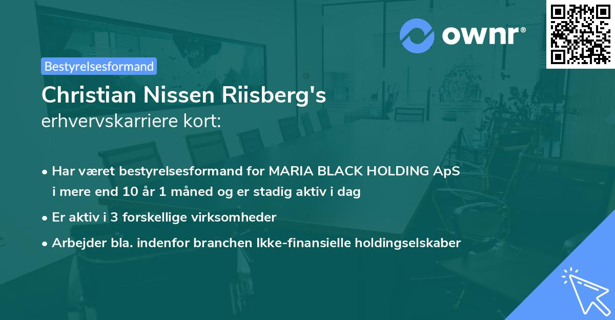 Christian Nissen Riisberg's erhvervskarriere kort
