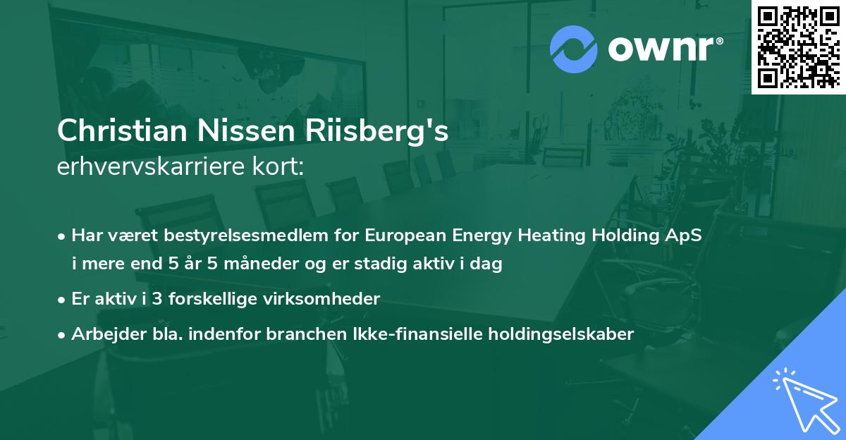 Christian Nissen Riisberg's erhvervskarriere kort