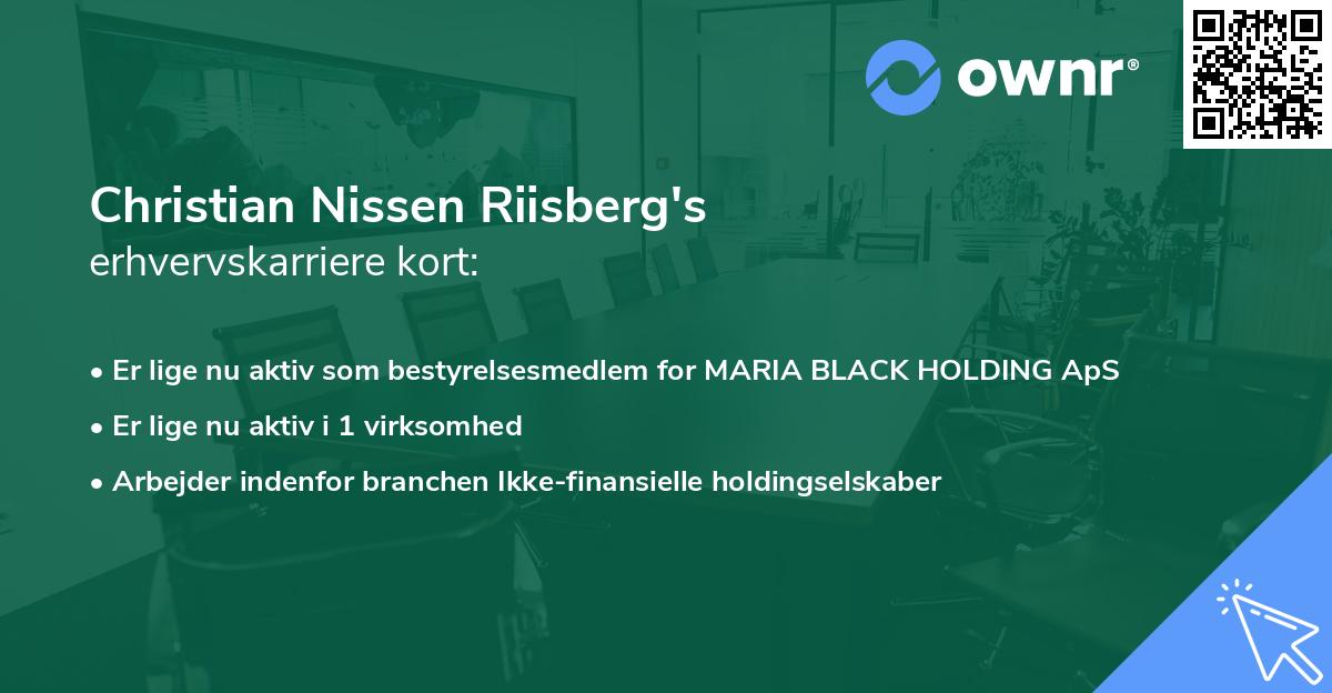 Christian Nissen Riisberg's erhvervskarriere kort