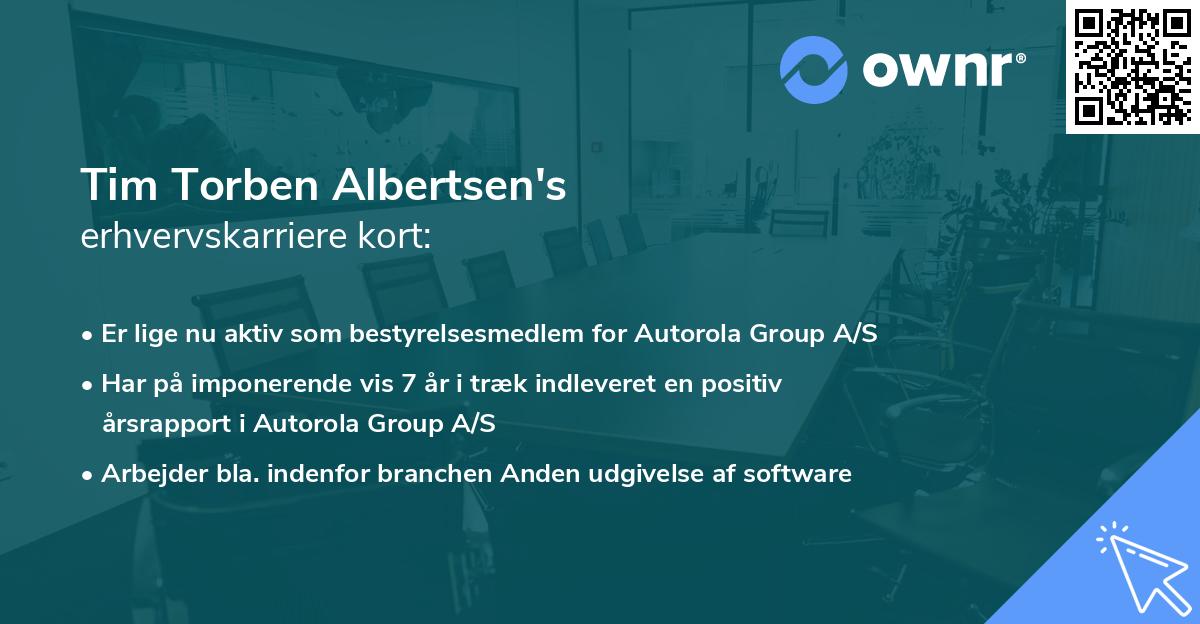 Tim Torben Albertsen's erhvervskarriere kort