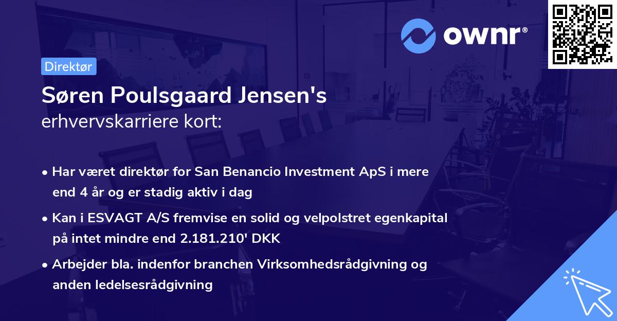 Søren Poulsgaard Jensen's erhvervskarriere kort