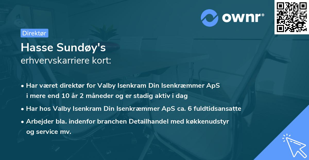 Hasse Sundøy's erhvervskarriere kort
