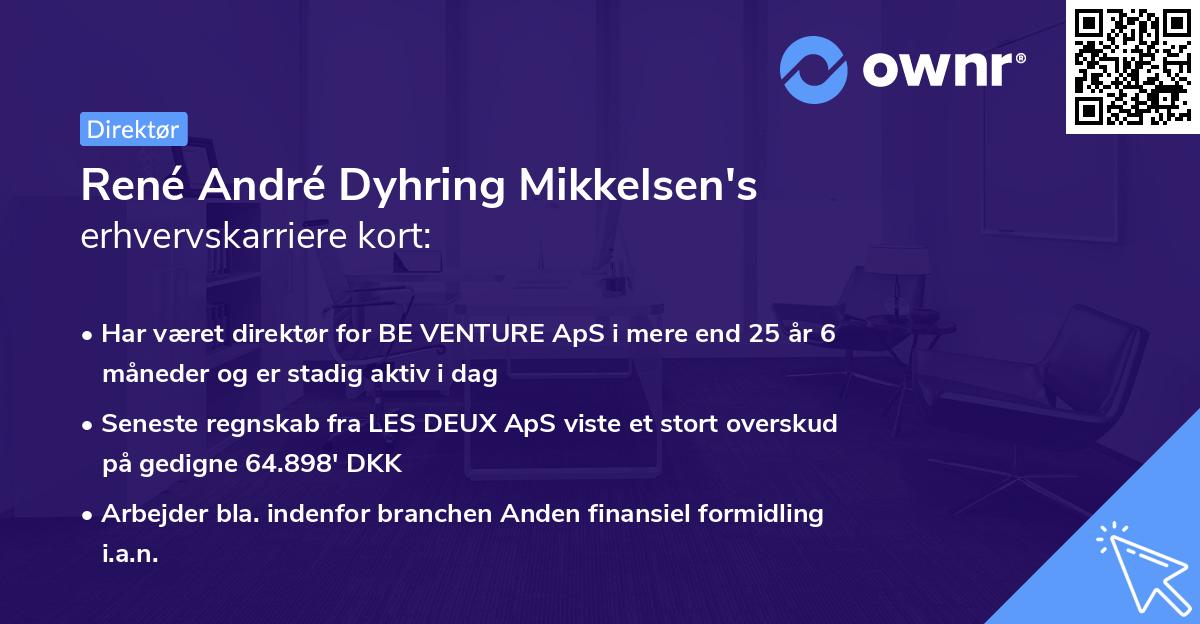 René André Dyhring Mikkelsen's erhvervskarriere kort