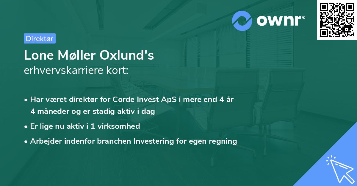 Lone Møller Oxlund's erhvervskarriere kort