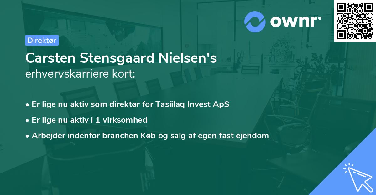 Carsten Stensgaard Nielsen's erhvervskarriere kort