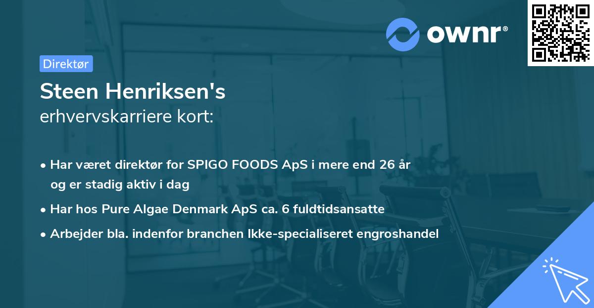 Steen Henriksen's erhvervskarriere kort