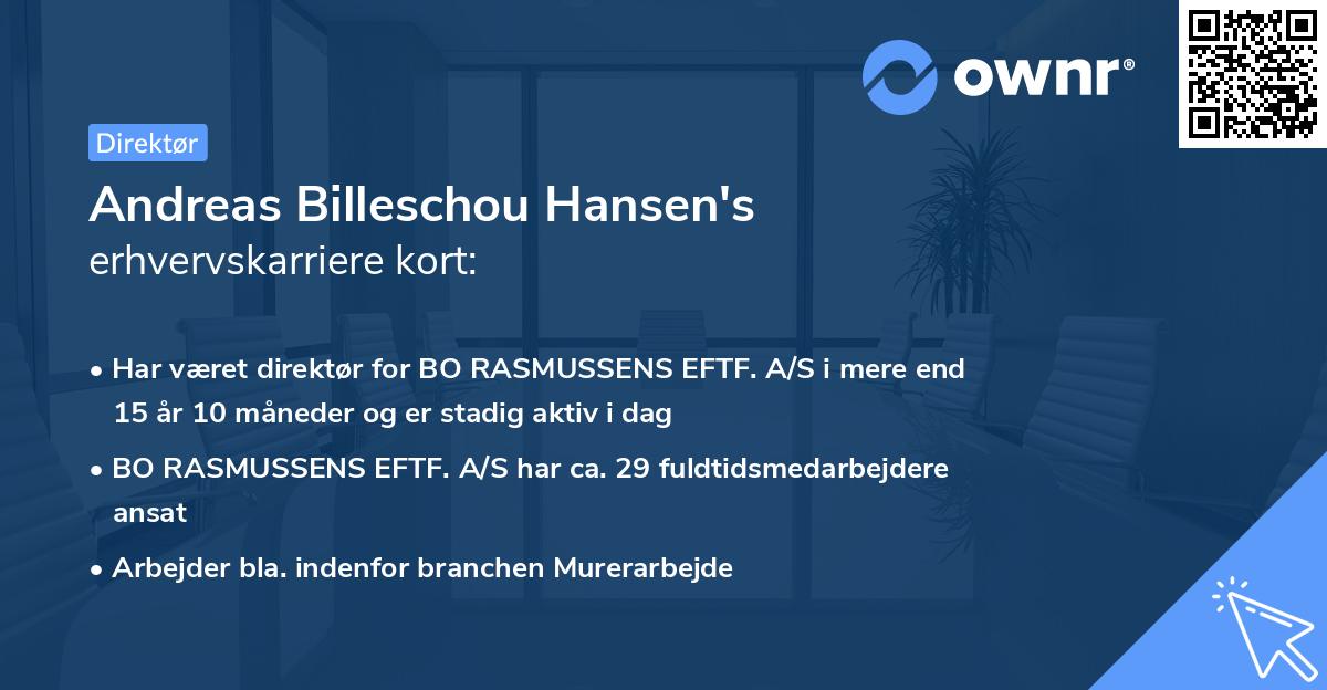 Andreas Billeschou Hansen's erhvervskarriere kort