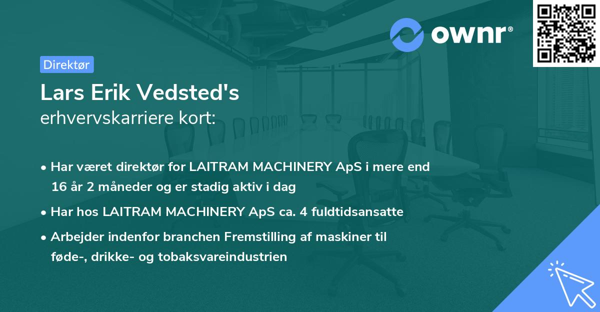 Lars Erik Vedsted's erhvervskarriere kort