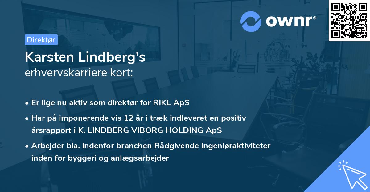 Karsten Lindberg's erhvervskarriere kort